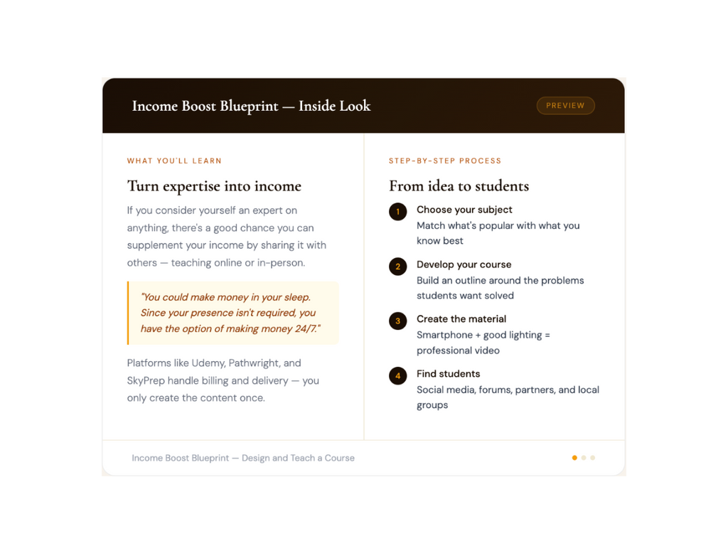 Online Income Blueprint – Beginner Side Hustle Guide