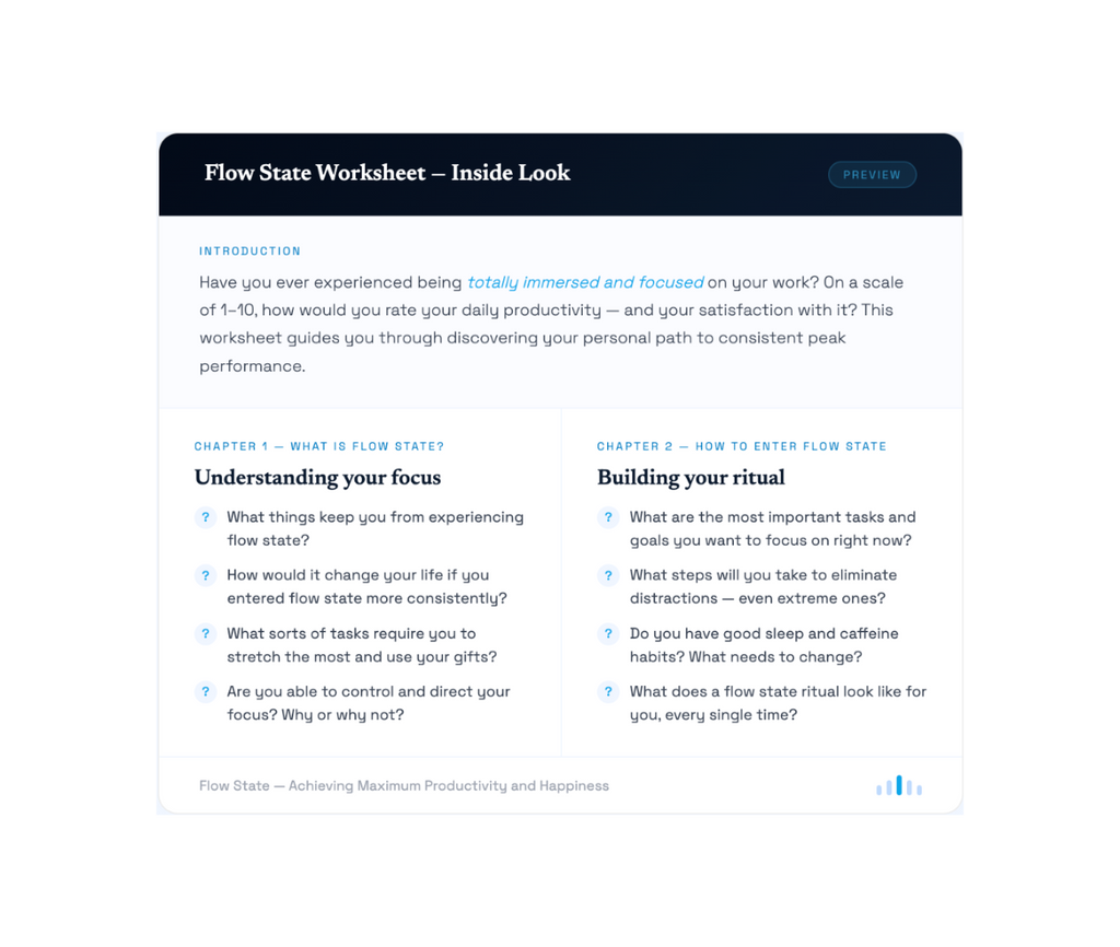 Productivity & Focus Worksheet – Daily Clarity System