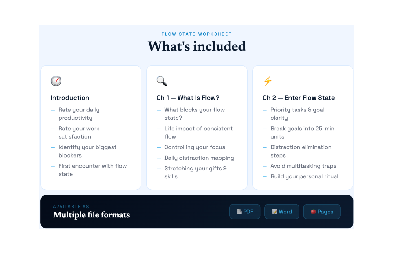 Productivity & Focus Worksheet – Daily Clarity System