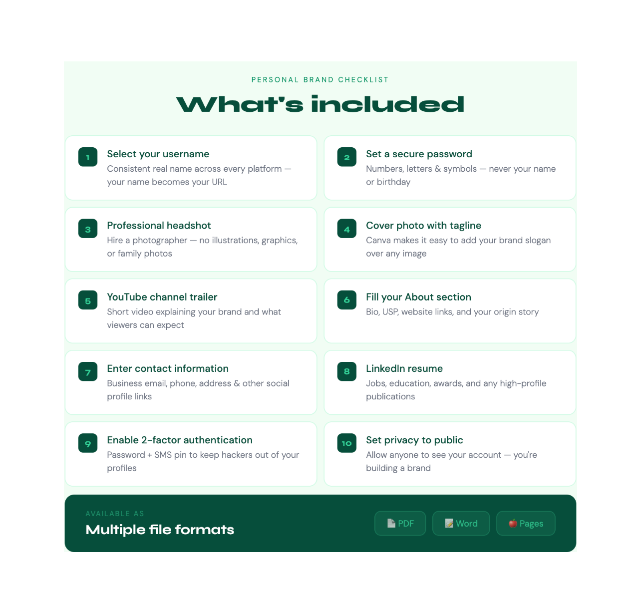 Personal Brand Checklist – Social Media Profile Setup Guide
